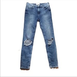 Free People Busted Knee high waist skinny jeans